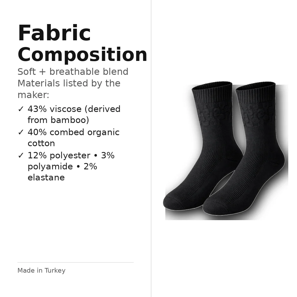 EasyTop Men’s Bamboo & Organic Cotton Diabetic Socks – Black (3 Pack, UK 7–11) - Image 7